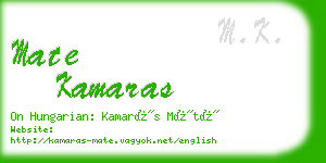 mate kamaras business card